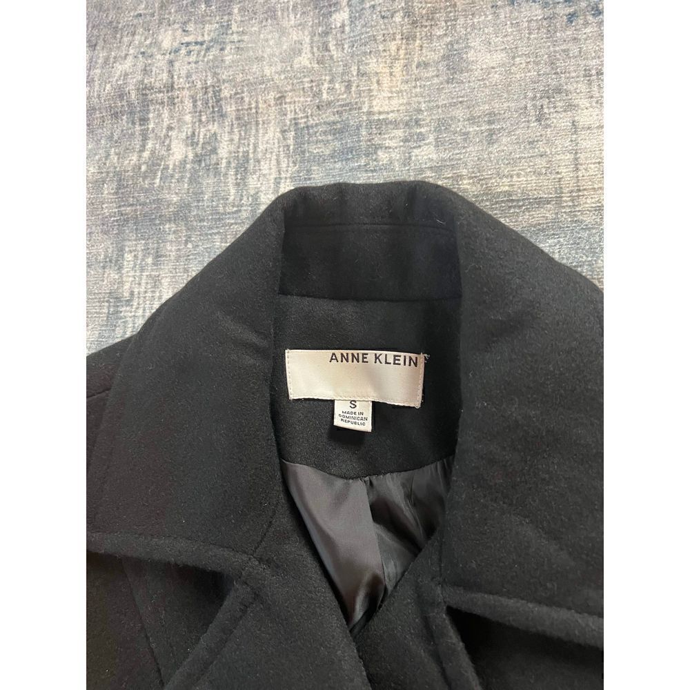 Anne Klein Black Double Breasted Wool Blend Pea Coat Size S - Picture 7 of 11